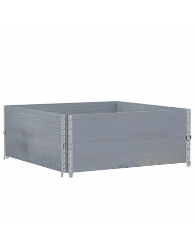 Paretali per Pallet 2pz Grigi 100x100cm Legno Massello di Pino