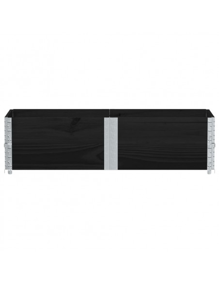 Paretali per Pallet 2 pz Neri 150x50cm Legno Massello di Pino