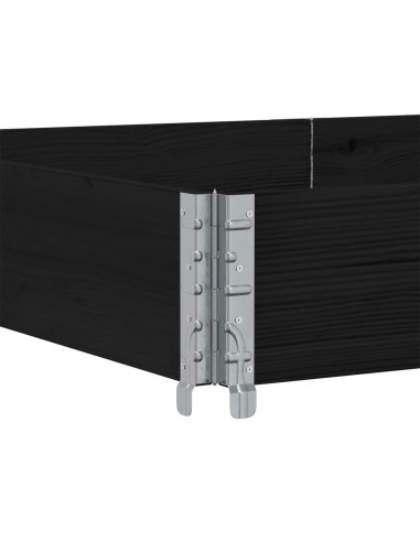 Paretale per Pallet Nero 150x100 cm in Legno Massello di Pino