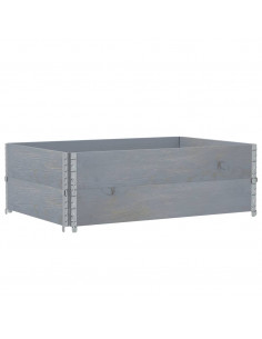 Paretali per Pallet 2pz Grigi 120x80cm Legno Massello di Pino 2