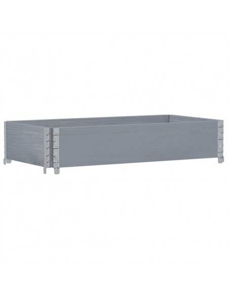 Paretale per Pallet Grigio 100x50 cm in Legno Massello di Pino