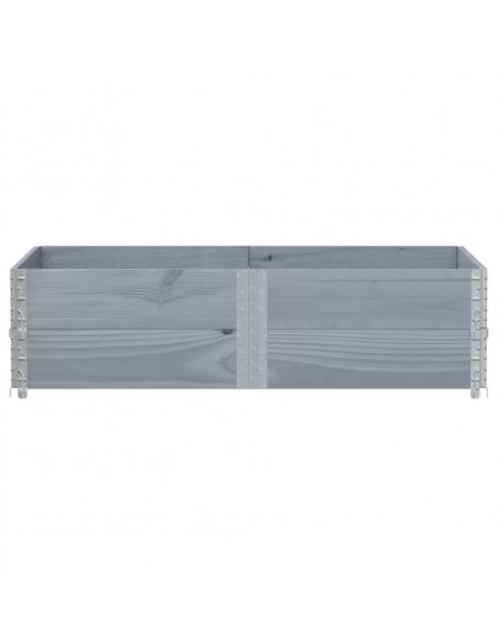 Paretali per Pallet 2pz Grigi 150x100cm Legno Massello di Pino