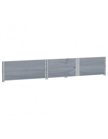 Paretali per Pallet 2pz Grigi 150x100cm Legno Massello di Pino