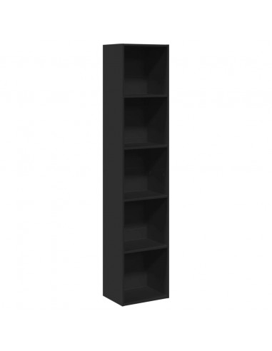 Libreria Nera 40x30x189 cm in Legno Multistrato