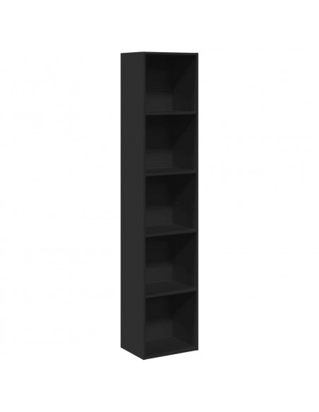 Libreria Nera 40x30x189 cm in Legno Multistrato