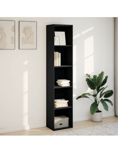 Libreria Nera 40x30x189 cm in Legno Multistrato