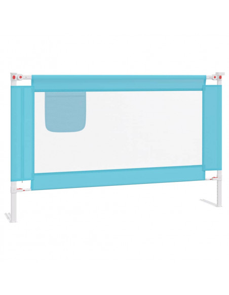 Sponda Letto di Sicurezza per Bambini Blu 120x25 cm in Tessuto