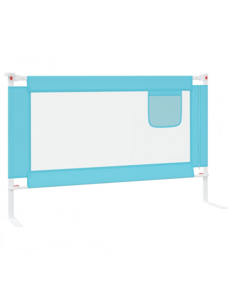 Sponda Letto di Sicurezza per Bambini Blu 120x25 cm in Tessuto