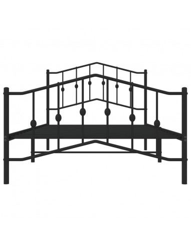 Giroletto con Testiera e Pediera Metallo Nero 107x203 cm