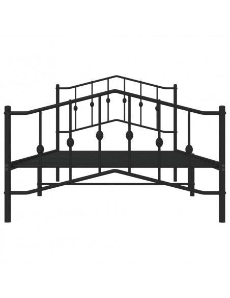 Giroletto con Testiera e Pediera Metallo Nero 107x203 cm