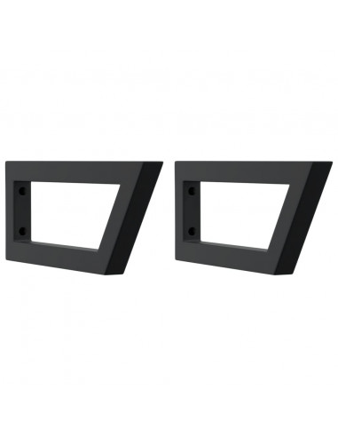 Reggimensole per Lavabo 2 pz Nere Trapezio in Acciaio