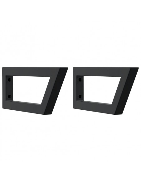 Reggimensole per Lavabo 2 pz Nere Trapezio in Acciaio