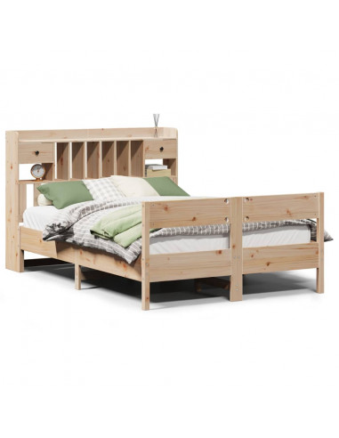 Letto Libreria senza Materasso 150x200 cm in Legno di Pino