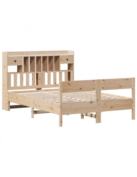 Letto Libreria senza Materasso 150x200 cm in Legno di Pino