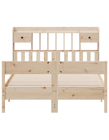 Letto Libreria senza Materasso 150x200 cm in Legno di Pino