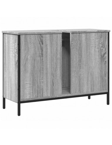 Mobile Lavabo Bagno Grigio Sonoma 80x30x60 cm Legno Multistrato
