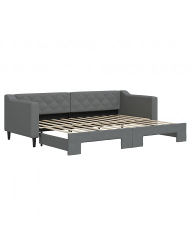 Divano Letto con Letto Estraibile Grigio Scuro 80x200 Tessuto