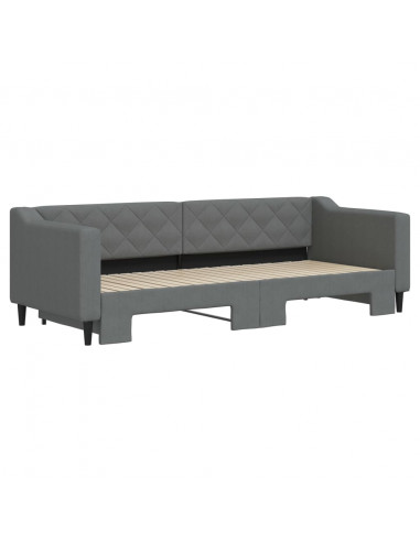 Divano Letto con Letto Estraibile Grigio Scuro 80x200 Tessuto