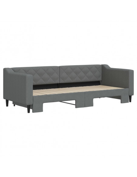 Divano Letto con Letto Estraibile Grigio Scuro 80x200 Tessuto
