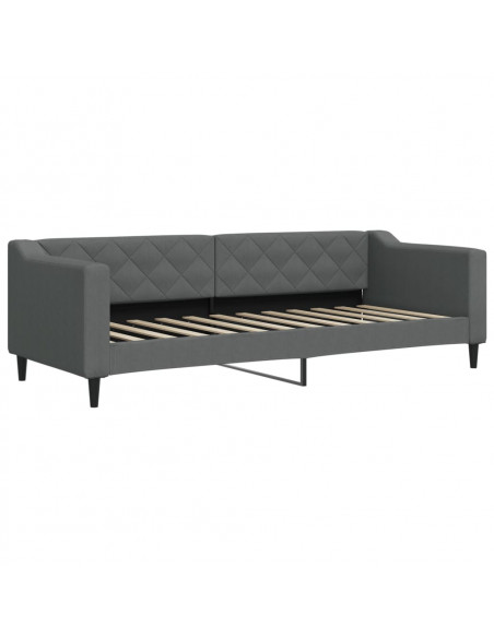 Divano Letto con Letto Estraibile Grigio Scuro 80x200 Tessuto