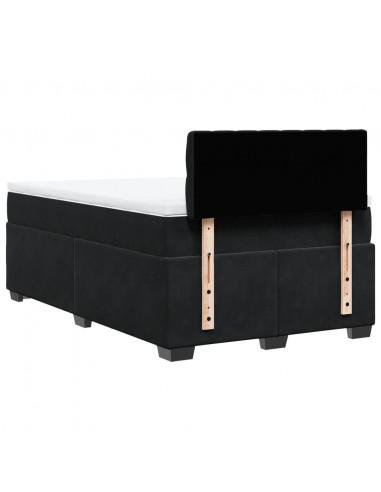 Giroletto a Molle con Materasso Nero 120x200 cm in Velluto