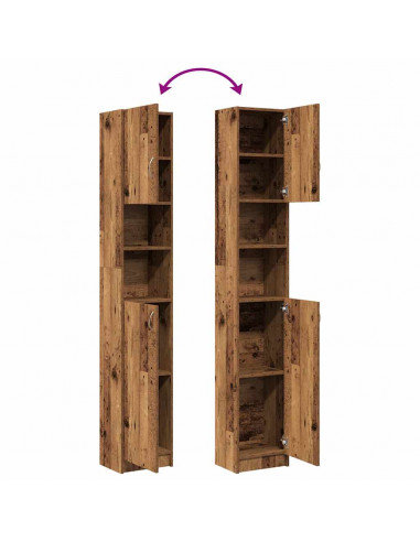 Mobile da Bagno Legno Antico 32x25,5x190 cm in Truciolato