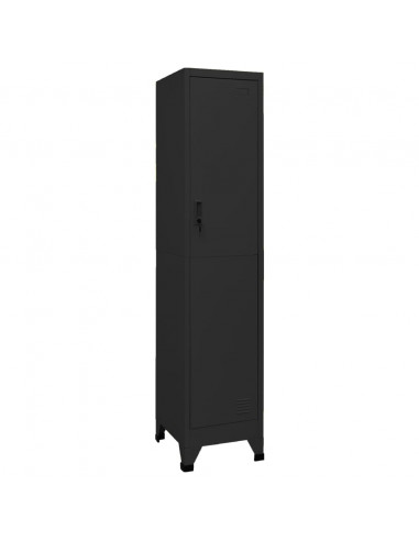 Armadietto con Serratura Nero 38x45x180 cm in Acciaio