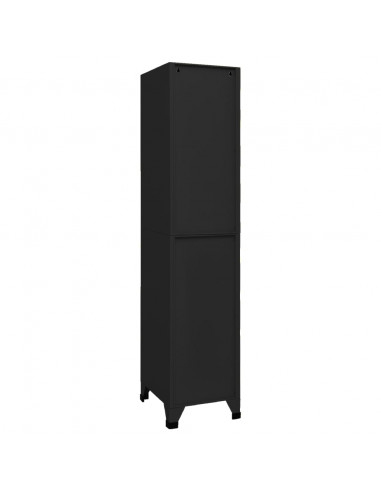 Armadietto con Serratura Nero 38x45x180 cm in Acciaio
