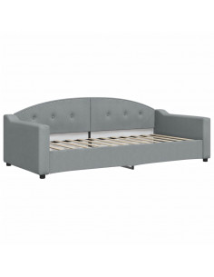 Letto da Giorno Grigio Chiaro 90x200 cm in Tessuto 2