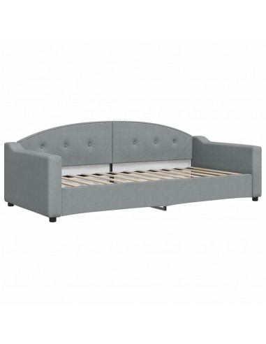 Letto da Giorno Grigio Chiaro 90x200 cm in Tessuto