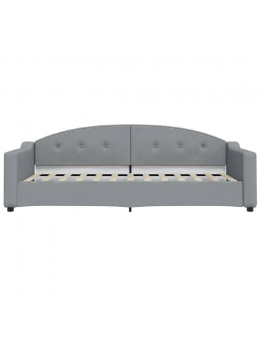 Letto da Giorno Grigio Chiaro 90x200 cm in Tessuto