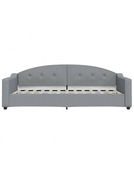 Letto da Giorno Grigio Chiaro 90x200 cm in Tessuto