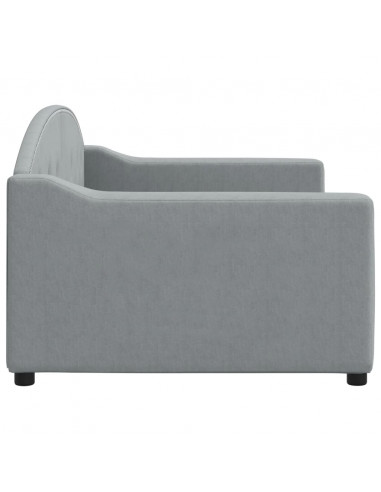 Letto da Giorno Grigio Chiaro 90x200 cm in Tessuto