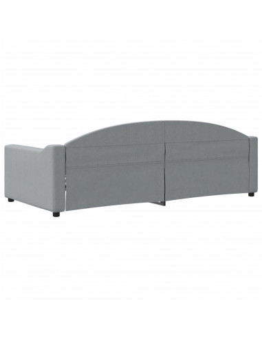 Letto da Giorno Grigio Chiaro 90x200 cm in Tessuto
