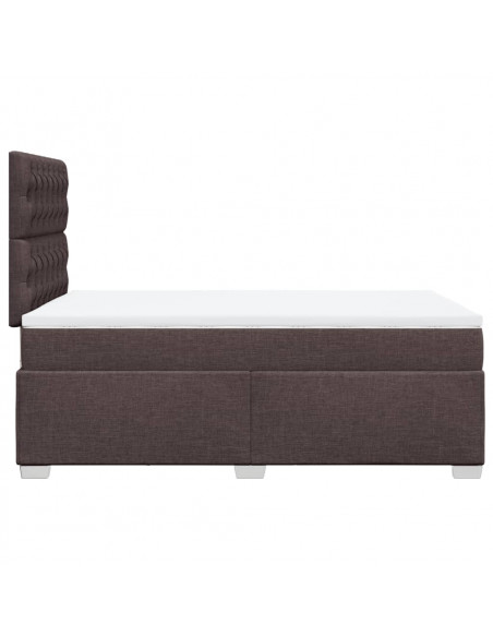 Giroletto a Molle con Materasso Marrone Scuro 120x190cm Tessuto
