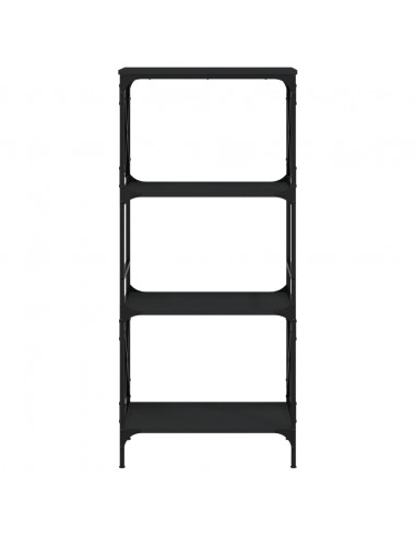 Libreria a 4 Ripiani Nera 59x35x132 cm in Legno Multistrato