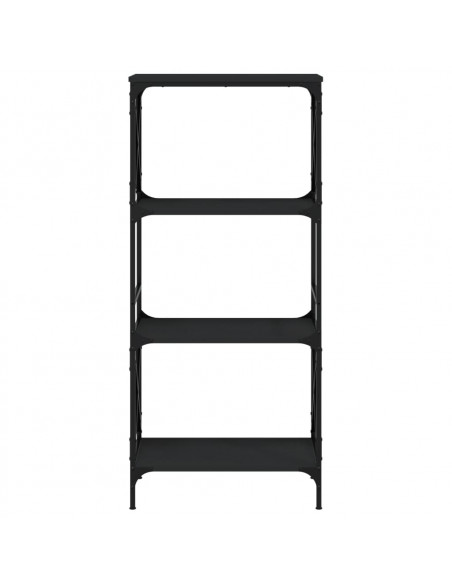 Libreria a 4 Ripiani Nera 59x35x132 cm in Legno Multistrato