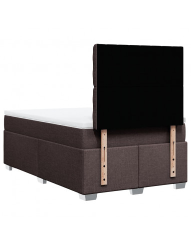Giroletto a Molle con Materasso Marrone Scuro 120x190cm Tessuto