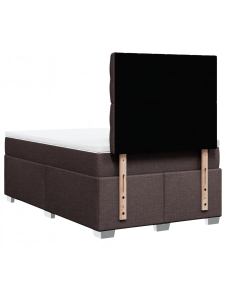 Giroletto a Molle con Materasso Marrone Scuro 120x190cm Tessuto