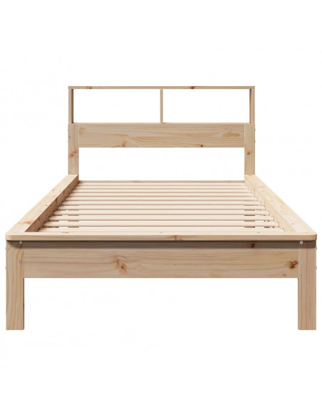Letto Libreria senza Materasso 90x200 cm Legno Massello Pino
