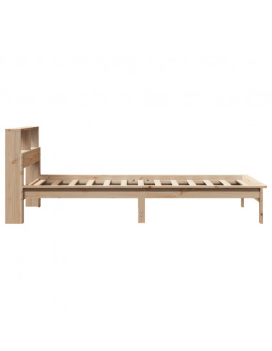 Letto Libreria senza Materasso 90x200 cm Legno Massello Pino