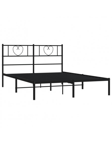 Giroletto con Testiera in Metallo Nero 140x190 cm