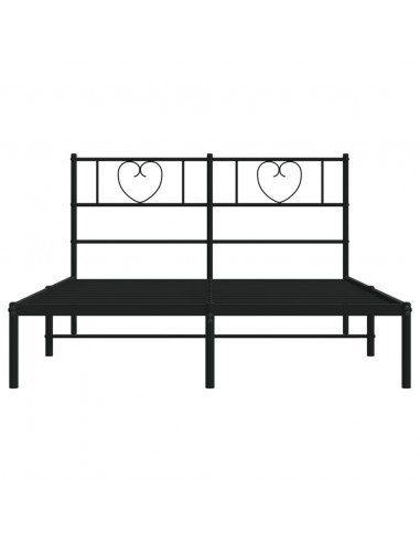 Giroletto con Testiera in Metallo Nero 140x190 cm