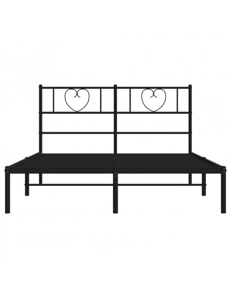 Giroletto con Testiera in Metallo Nero 140x190 cm