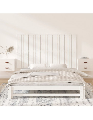 Testiera da Parete Bianca 159,5x3x90 cm Legno Massello di Pino