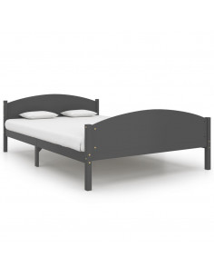 Giroletto Grigio Scuro in Legno Massello di Pino 160x200 cm 2