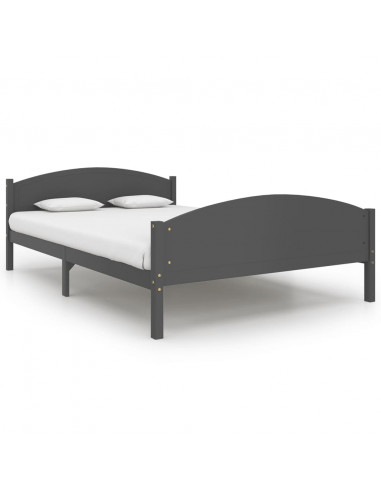 Giroletto Grigio Scuro in Legno Massello di Pino 160x200 cm