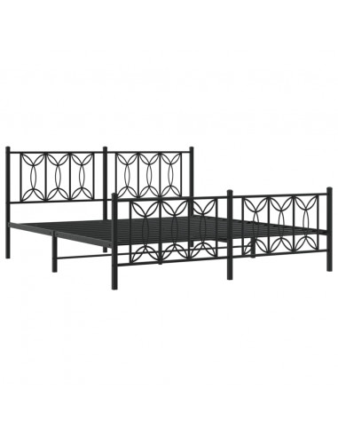 Giroletto con Testiera e Pediera Metallo Nero 183x213 cm