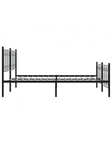 Giroletto con Testiera e Pediera Metallo Nero 183x213 cm