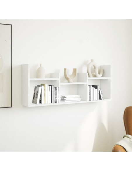 Mobile a Parete 100x18x40 cm Bianco in Legno Multistrato